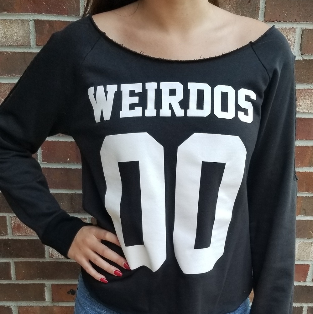 Off the shoulder black sweatshirt